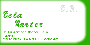 bela marter business card